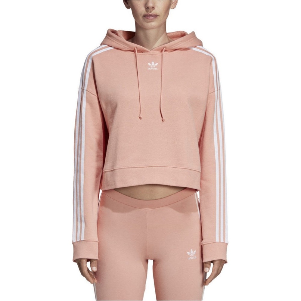 Adidas Originals Dust Pink Crop Hoodie